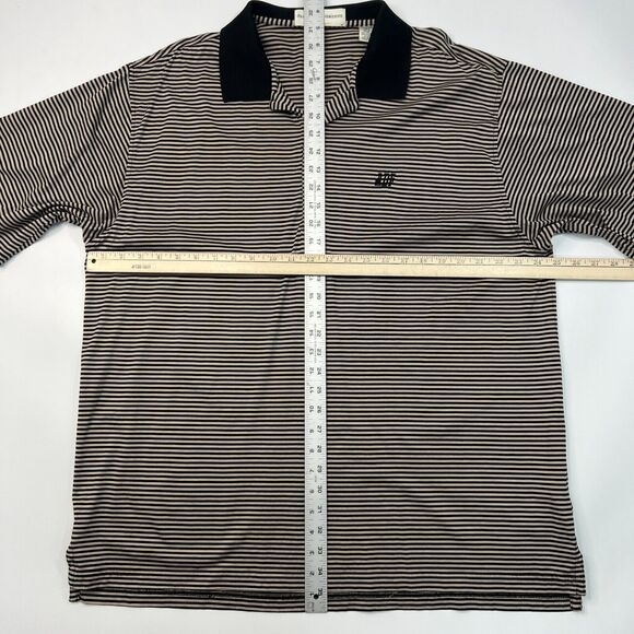 Vintage Fairway & Greene Polo Shirt Mens XL Black Beige Stripe Mercerized Cotton - Picture 5 of 9